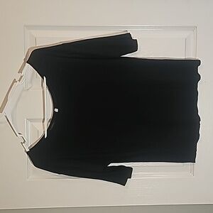 Lani California Black Semi Sheer 3/4 Sleeve Lightweight Top Size L